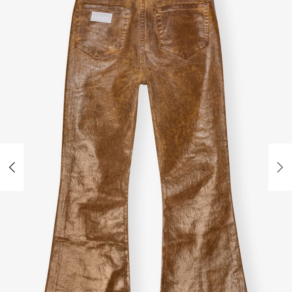Ganni Shimmering Brown Trousers